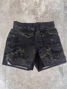 Born Primitive Men's Camo Training Shorts - Black & Olive